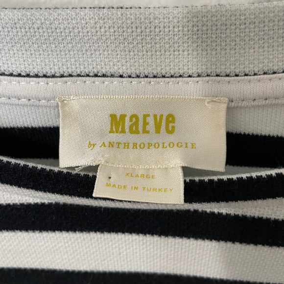 Anthropologie Maeve Black and White Striped Shirt - Picture 3 of 3